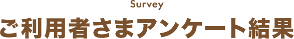 ご利用者さまアンケート結果